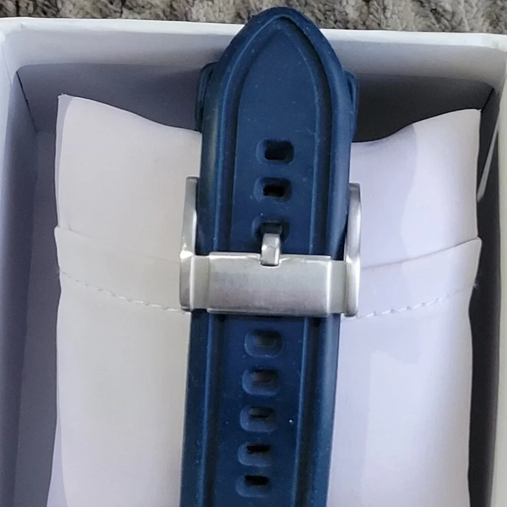 Fossil BQ1180 Men’s Blue Silicone Chronograph Watch Stainless Case